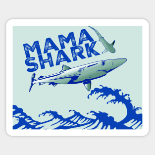 Blue mama shark Sticker